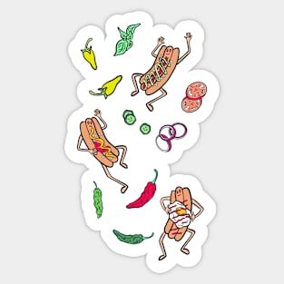 Hot dog party dudes Sticker